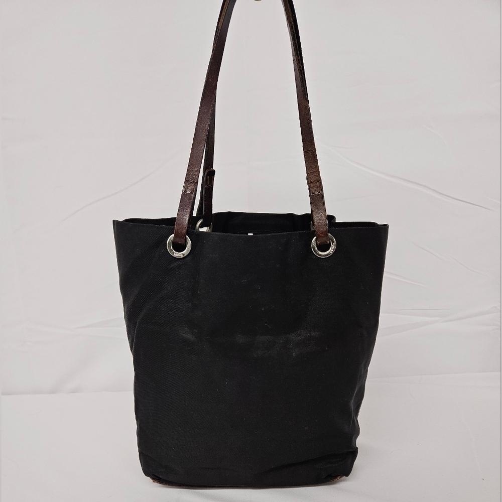 Fendi Vintage Zucca Tote Bag In Black Nylon And Leather Monogram - Picture 4 of 16